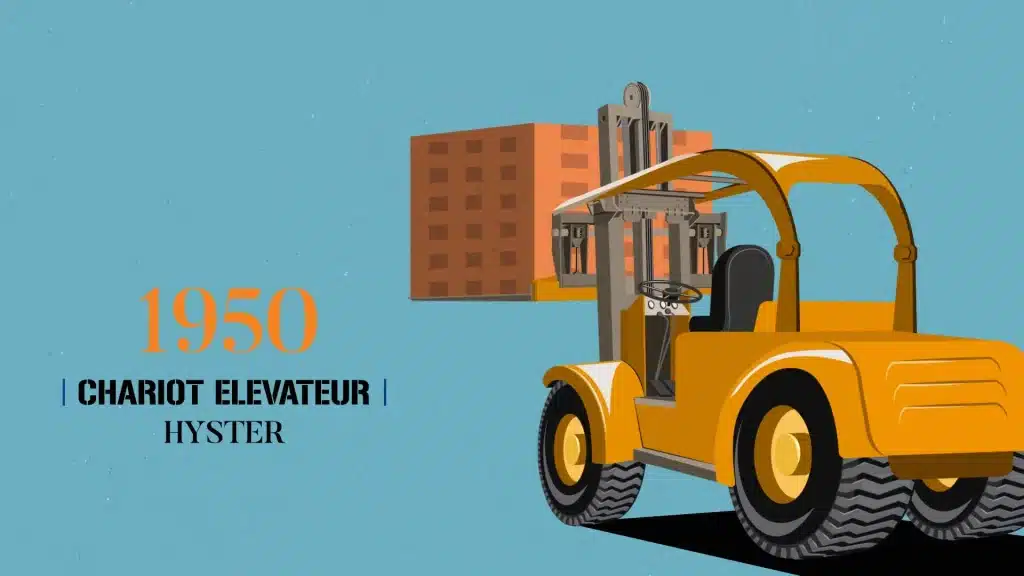 illustration vintage chariot élévateur forklift hyster yale 1950