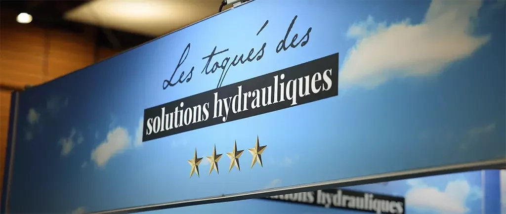 bannière du stand chrono flex les toqués de l'hydraulique au salon dlr 2023